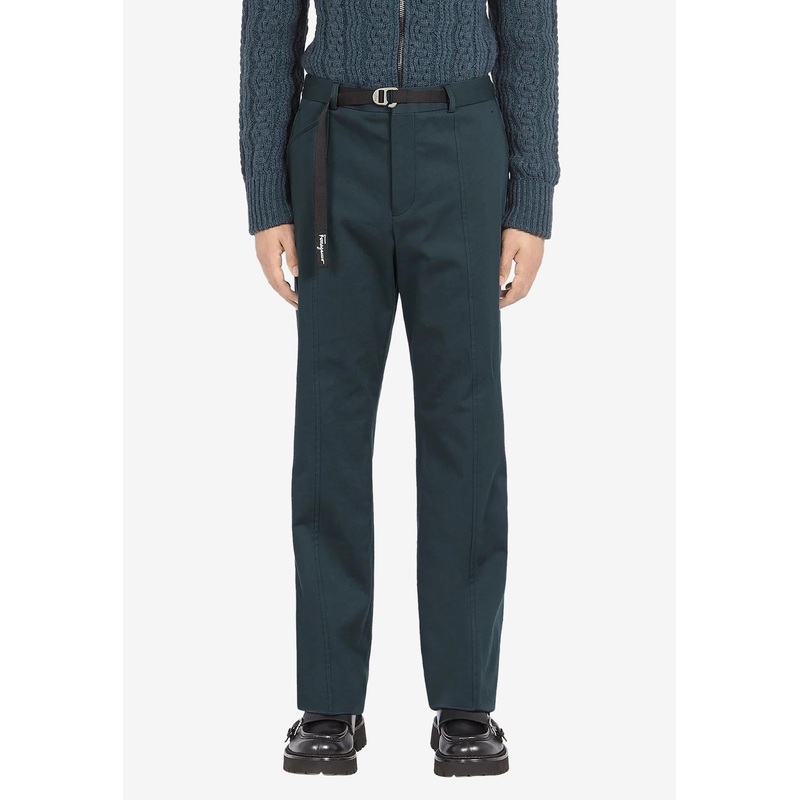 Drawstring Tailored Pants Dark Green mrtwit_IT 50