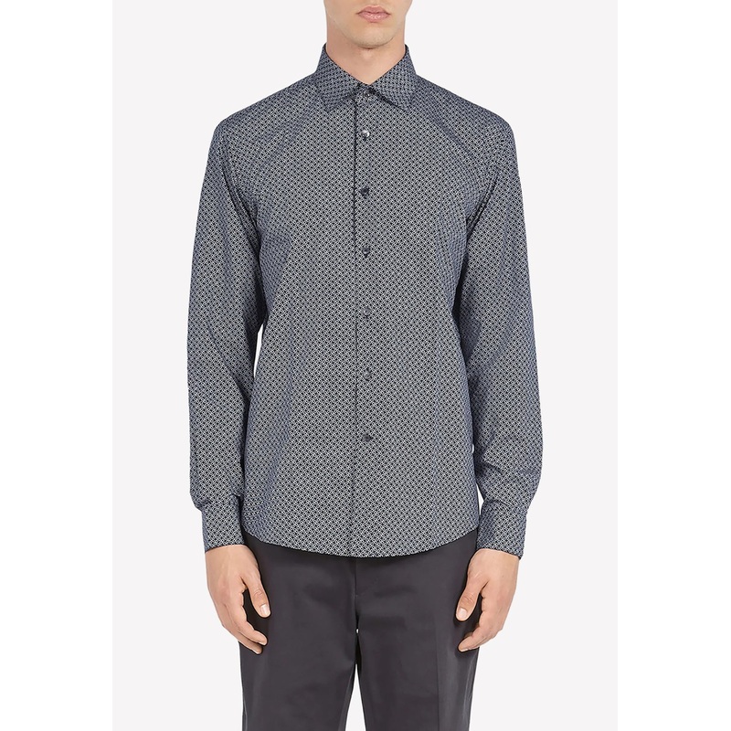 Gancio Printed Long-Sleeved Shirt Multicolor mrtwstd_XS