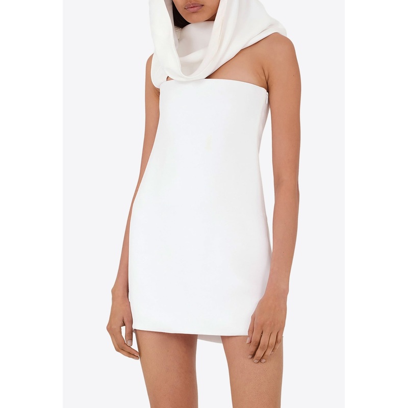 Hooded Mini Dress White wrtwit_IT 40