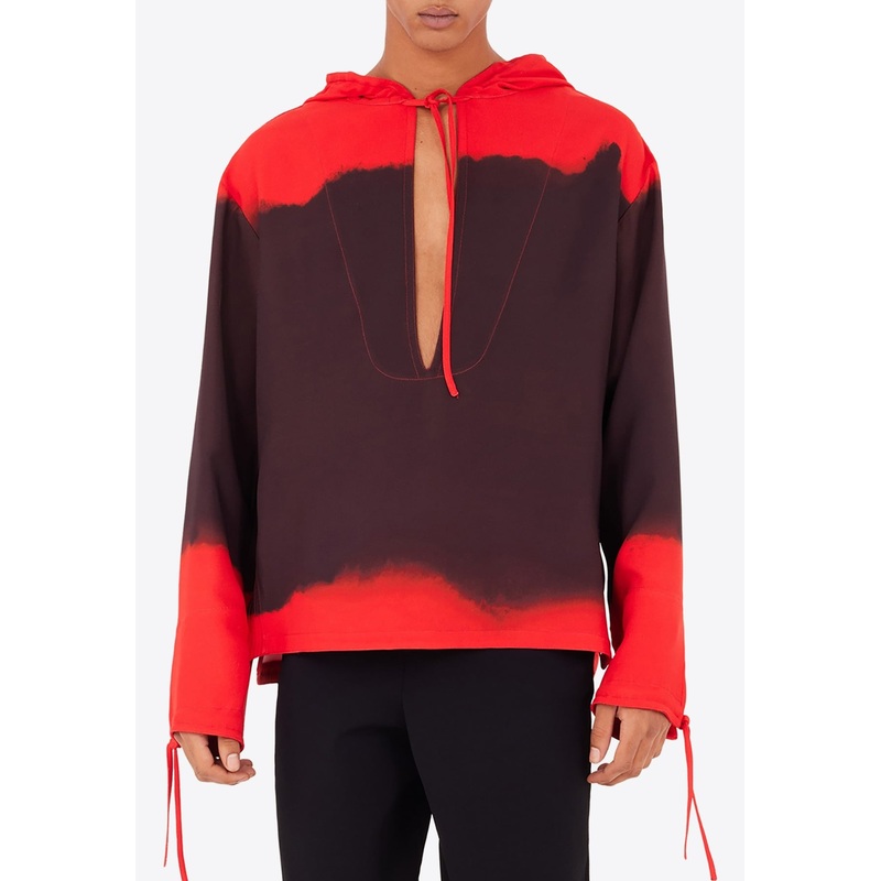 Sunset-Print Hooded Sweatshirt Red mrtwit_IT 46