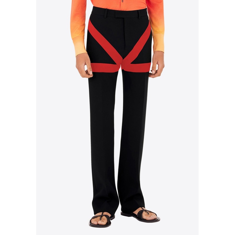Tailored Pants with Satin Inlay Black mrtwit_IT 50