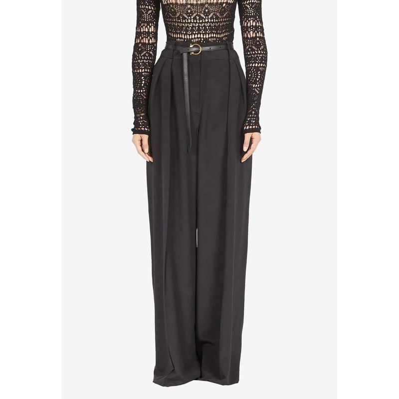 Wide-Leg Silk Pants Black wrtwit_IT 40