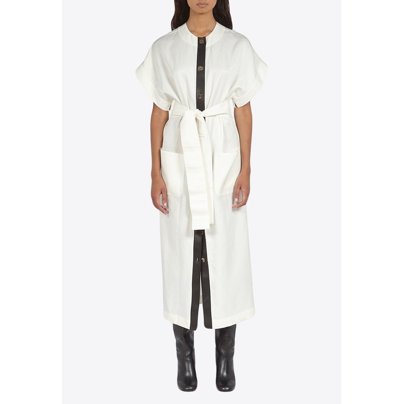 Wide-Sleeve Midi Shirt Dress Off-white wrtwit_IT 40