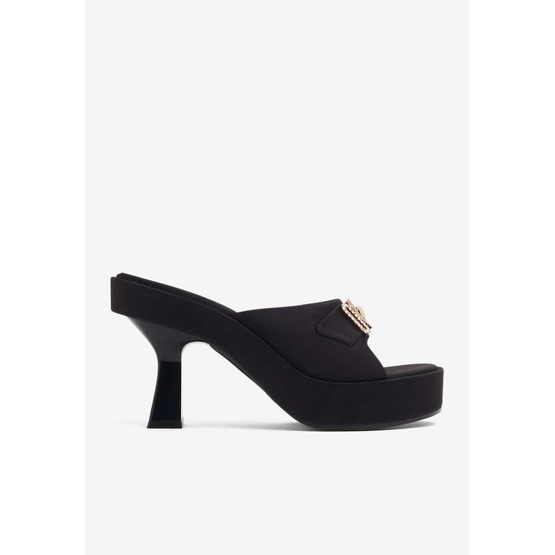 100 Crystal-Embellished Satin Mules Black wshoeseu_EU 37.5