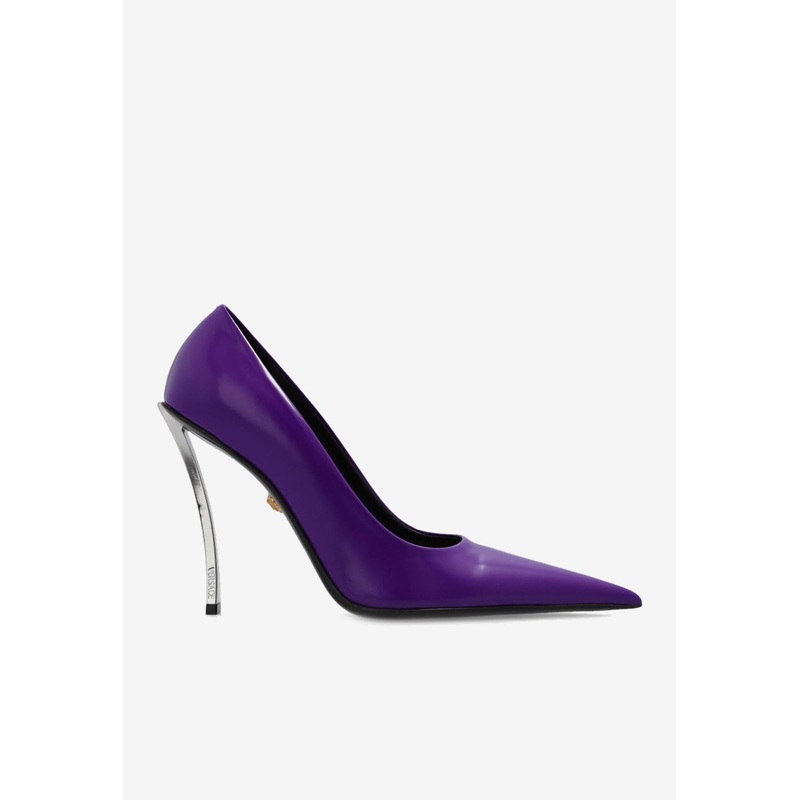 110 Pointed Leather Pumps Purple wshoeseu_EU 36