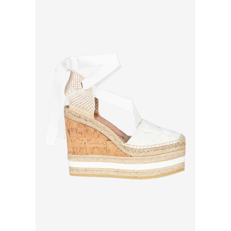 130 Paisley Wedge Espadrilles White wshoeseu_EU 35