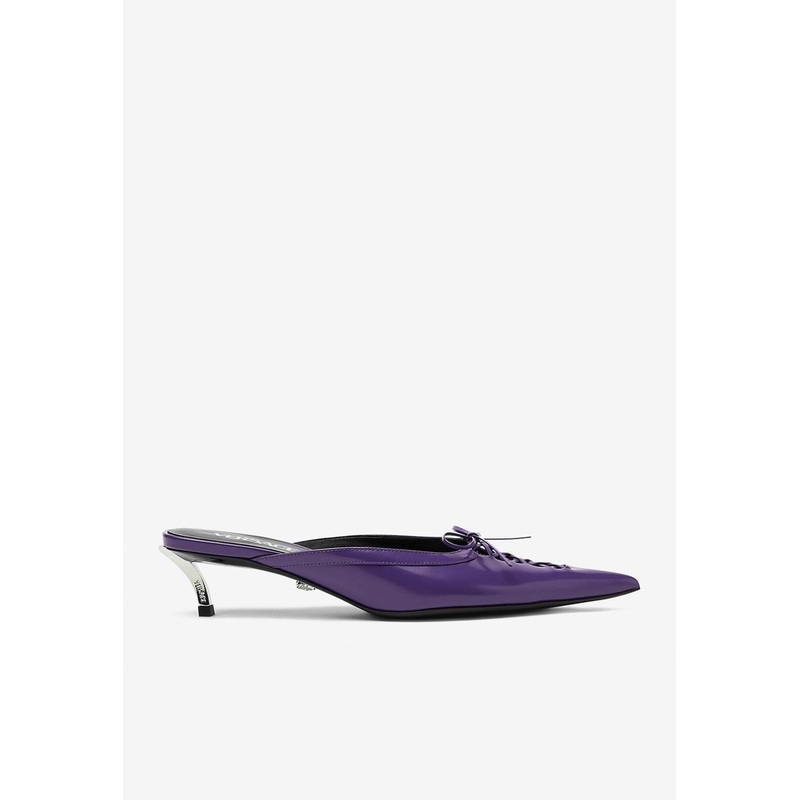 50 Pin-Point Leather Mules Purple wshoeseu_EU 36