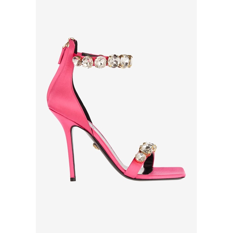 85 Crystal-Embellished Satin Sandals Pink wshoeseu_EU 37