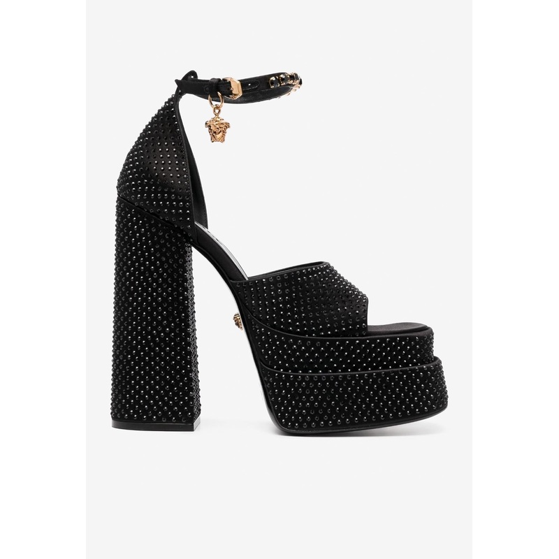 Aevitas 140 Medusa Crystal-Embellished Platform Sandals Black wshoeseu_EU 36