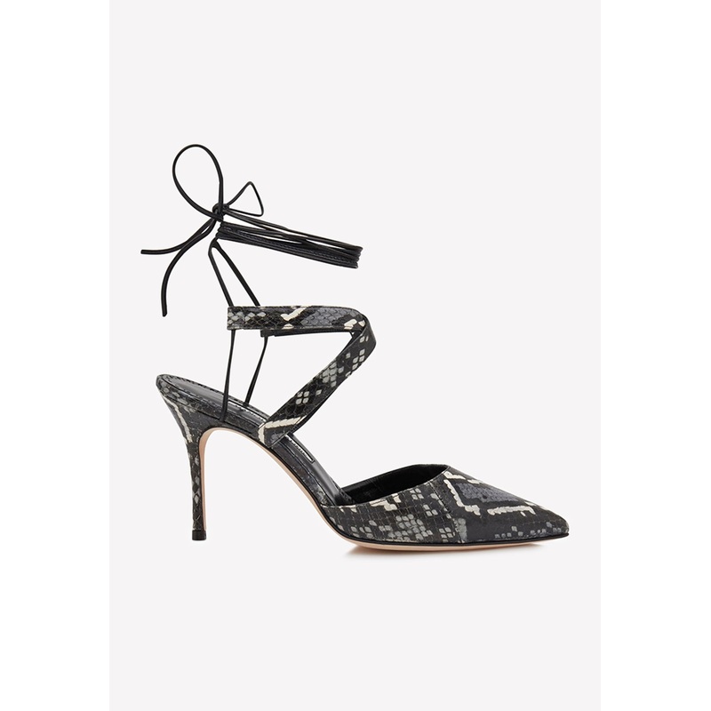 Amirat 90 Snakeskin Pumps Black wshoeseu_EU 36