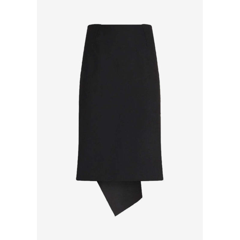Asymmetric Midi Skirt Black wrtwit_IT 40