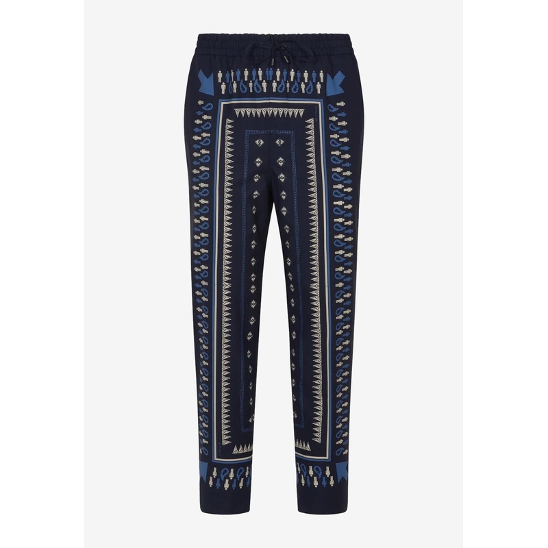 Bandana Print Drawstring Pants Blue mrtwit_IT 46