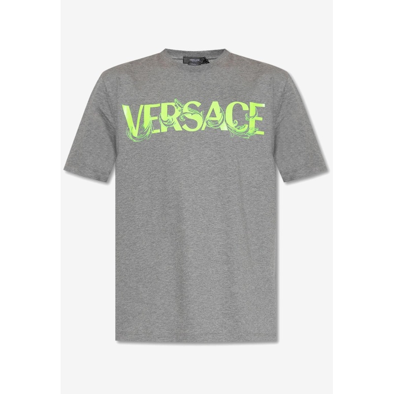 Barocco Embroidered Logo T-shirt Gray mrtwstd_XS