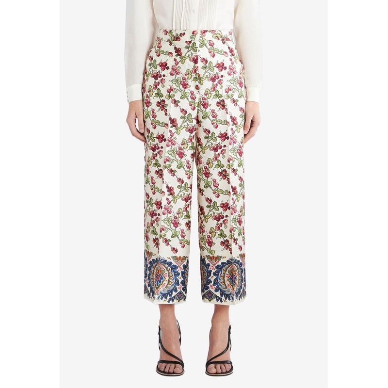 Berry Print Silk Culottes Multicolor wrtwit_IT 40