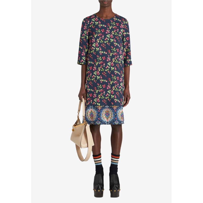 Berry Print Tunic Dress Multicolor wrtwit_IT 42