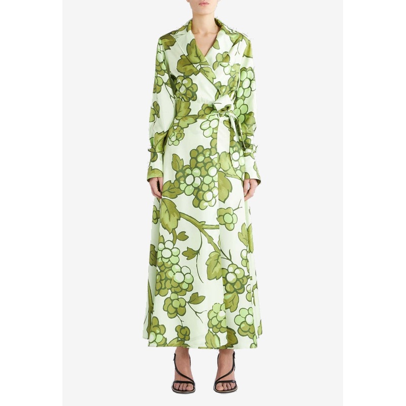 Berry Print Wrap Maxi Dress Green wrtwit_IT 42