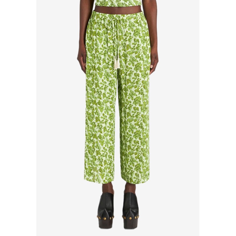 Berry Printed Pants Green wrtwstd_M