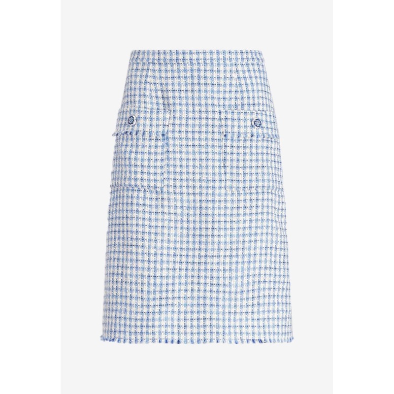 Boucl Sheath Knee-Length Skirt Blue wrtwit_IT 40