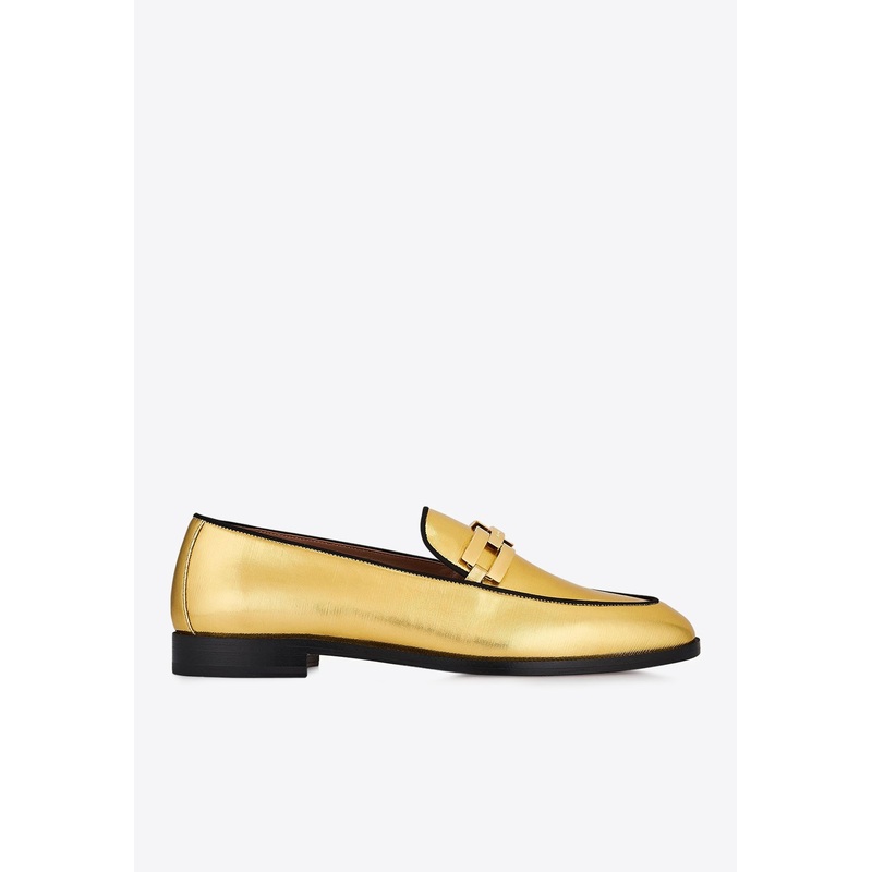 Brandi Logo Metallic Loafers Gold wshoeseu_EU 37