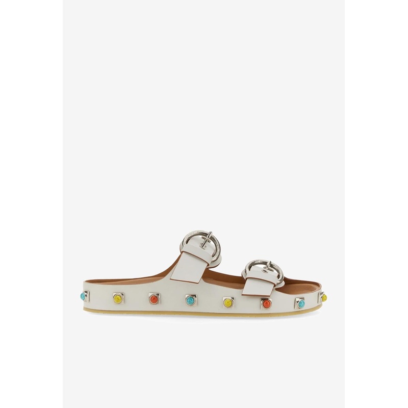 Crown Me Flat Sandals White wshoeseu_EU 36