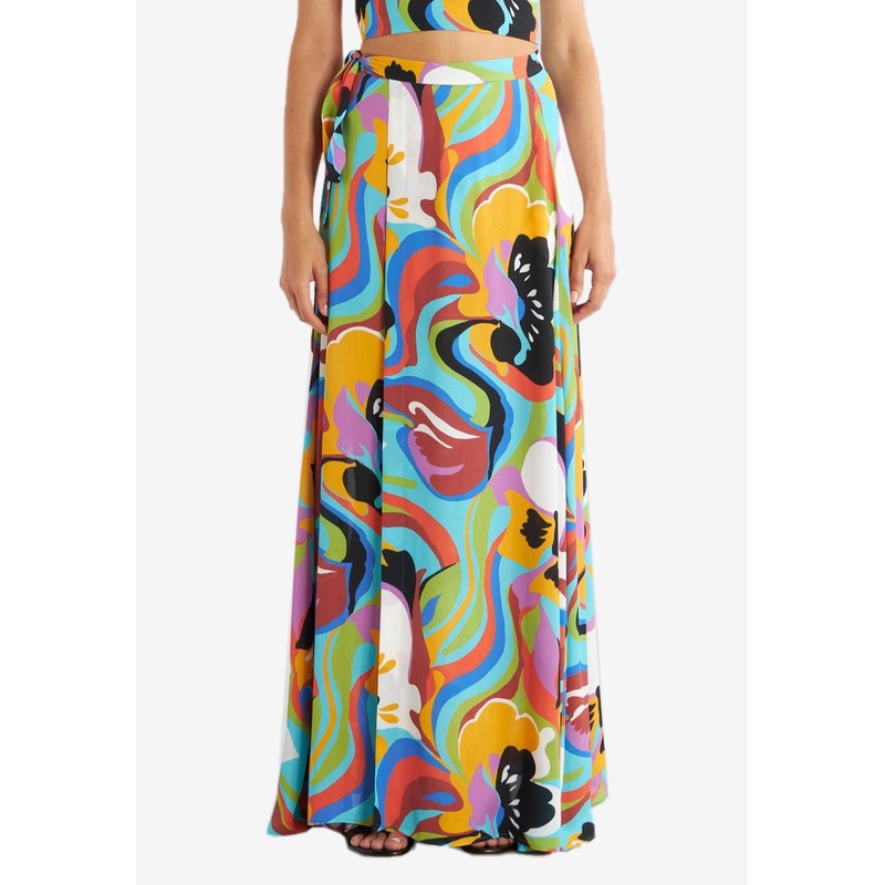 Floral Wave Maxi Skirt Multicolor wrtwit_IT 38