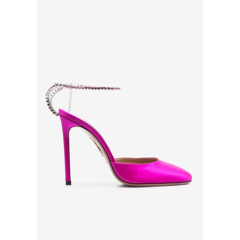 Ice 105 Satin Pumps with Crystal-Embellished Strap Pink wshoeseu_EU 36