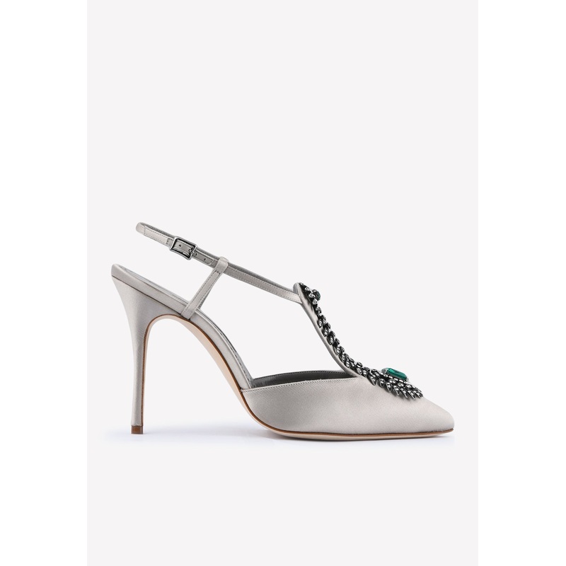 Jamala 105 Crystal-Embellished Pumps Gray wshoeseu_EU 35