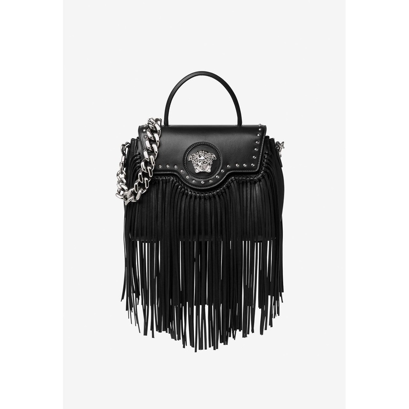 La Medusa Fringed Top Handle Bag Black Onesize