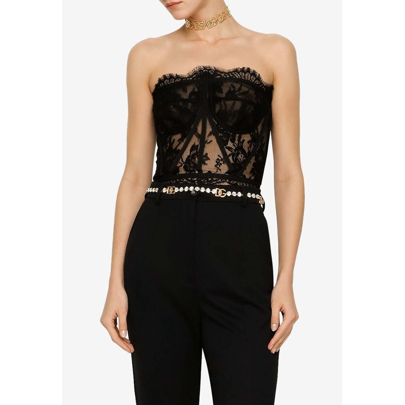 Lace Bustier Top Black wrtwit_IT 42