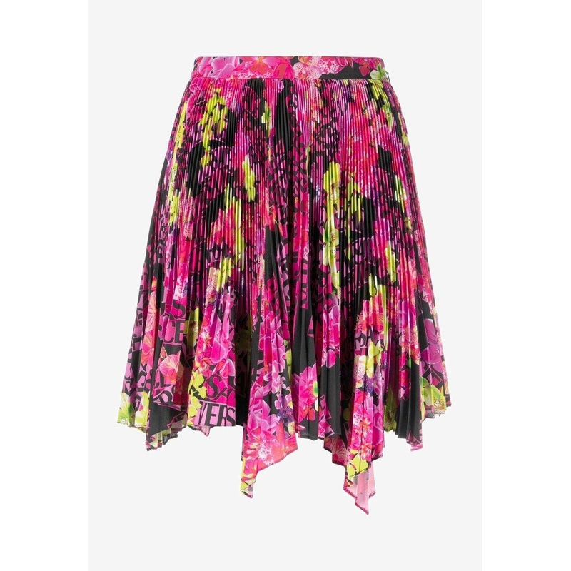 Logo Orchid Print Pleated Skirt Multicolor wrtwit_IT 40