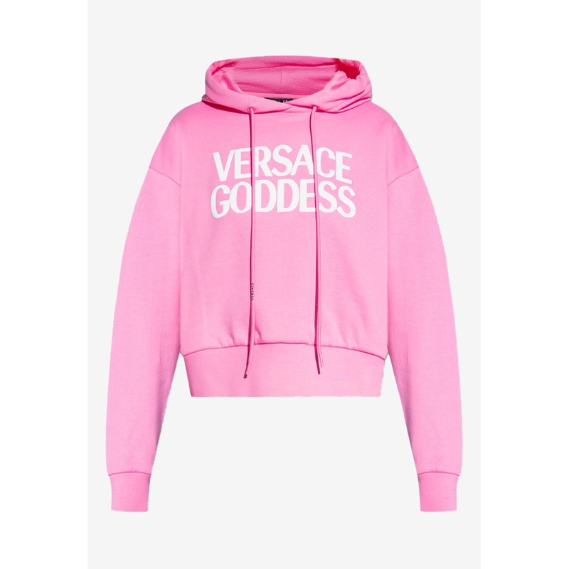 Logo Print Cropped Hoodie Pink wrtwit_IT 38
