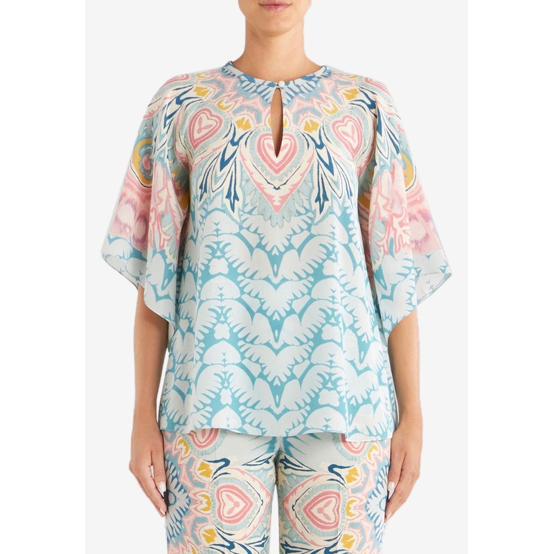 Lucky Clover Silk Blouse Multicolor wrtwit_IT 40