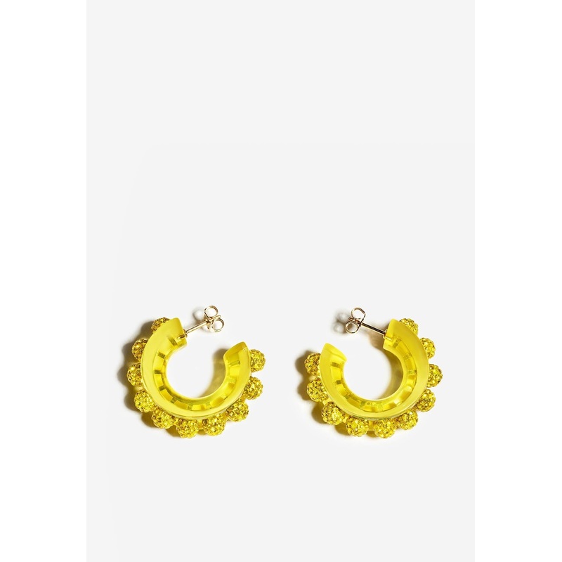 Mini Disco Darling Hoop Earrings Yellow Onesize