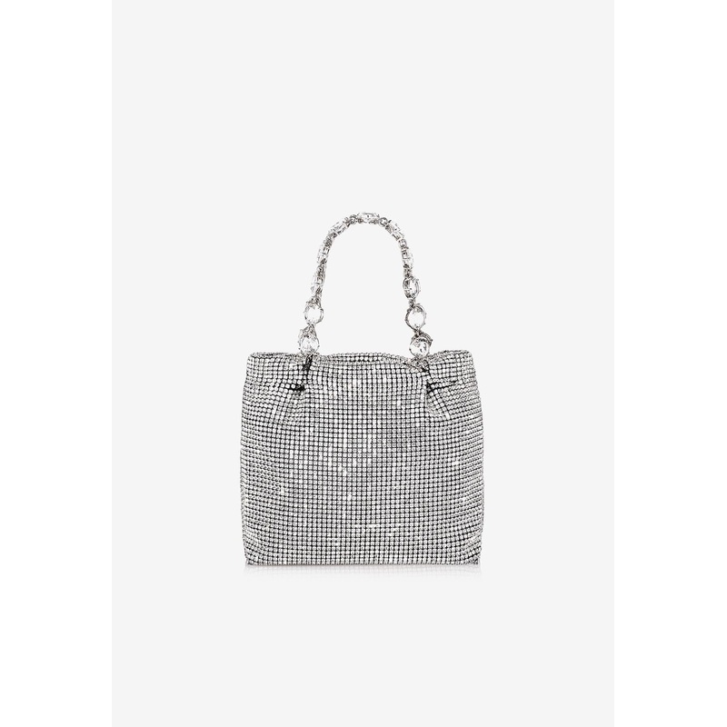Mini Galactic Crystal-Embellished Top Handle Bag Metallic Onesize