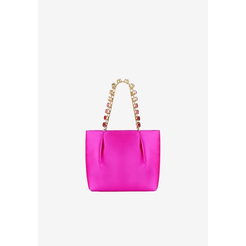 Mini Galactic Crystal Tote Bag in Satin Pink Onesize