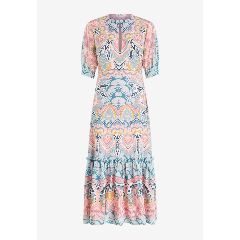 Printed Maxi Silk Dress Multicolor wrtwit_IT 42