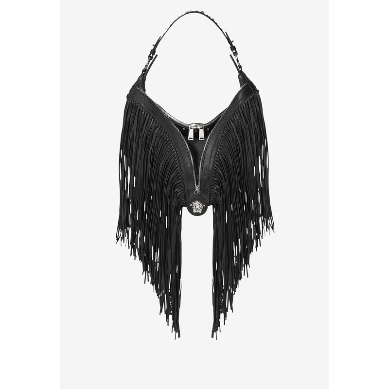 Repeat Fringed Hobo Shoulder Bag Black Onesize