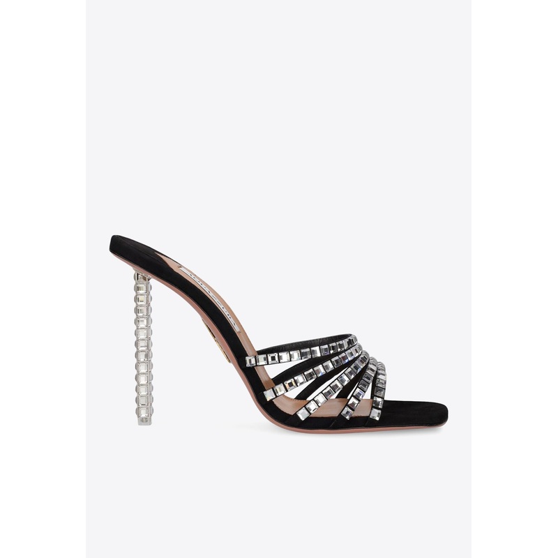 Rock Chic 105 Crystal-Embellished Suede Mules Black wshoeseu_EU 36