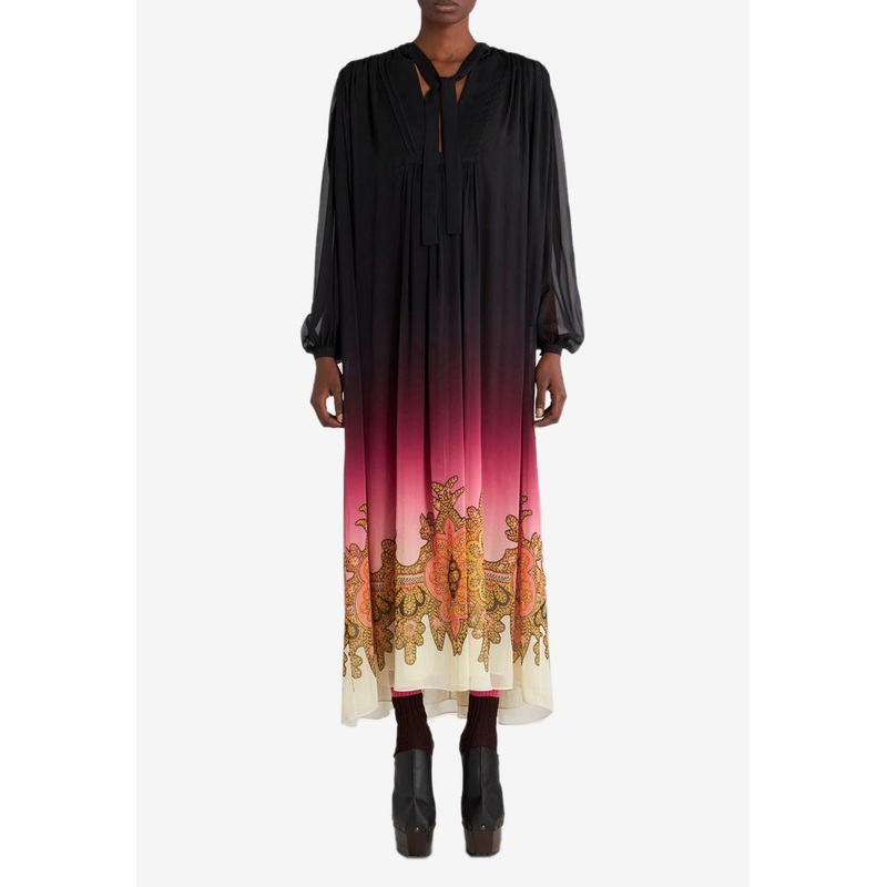 Silk Georgette Maxi Dress Multicolor wrtwit_IT 40
