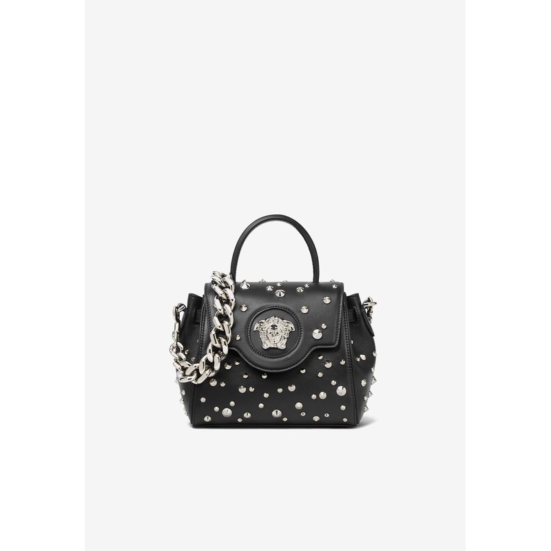 Small La Medusa Spiked Top Handle Bag Black Onesize