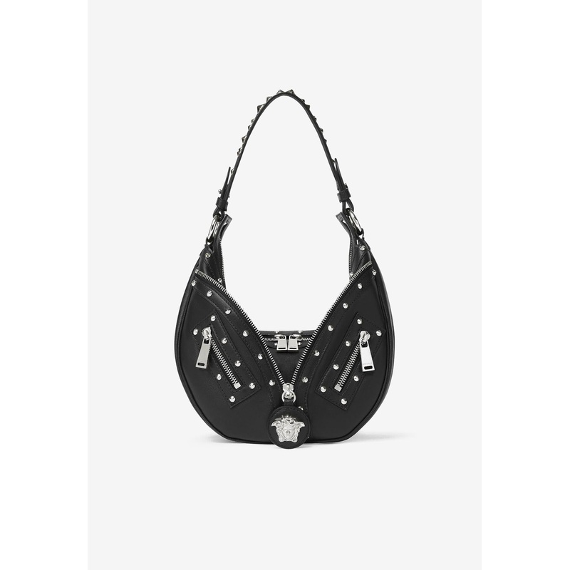 Small Repeat Hobo Leather Shoulder Bag Black Onesize