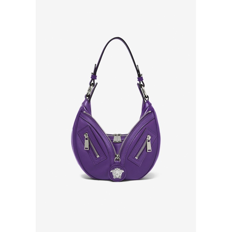 Small Repeat Hobo Leather Shoulder Bag Purple Onesize