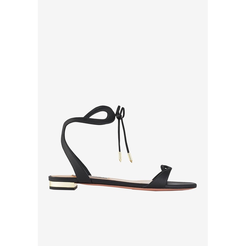 Tessa Flat Sandals in Nappa Leather Black wshoeseu_EU 37