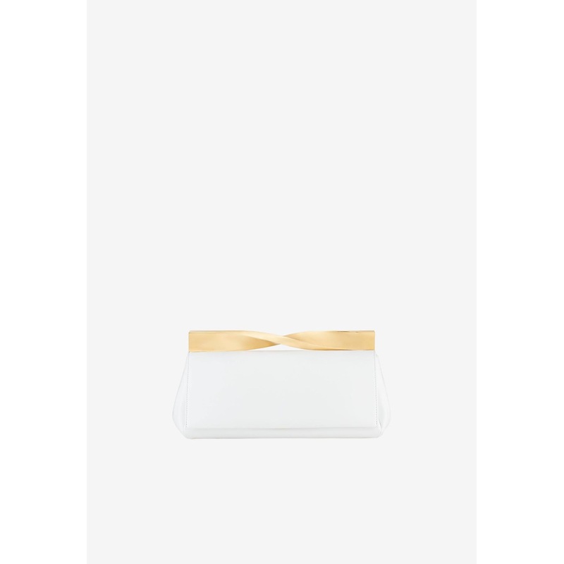 Twist Clutch in Nappa Leather White Onesize