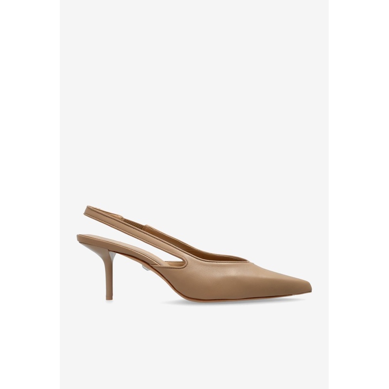 80 Nappa Leather Slingback Pumps Beige wshoeseu_EU 36