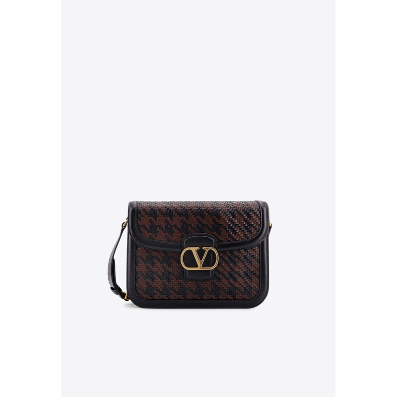 9TO5 Woven-Leather Shoulder Bag Brown Onesize