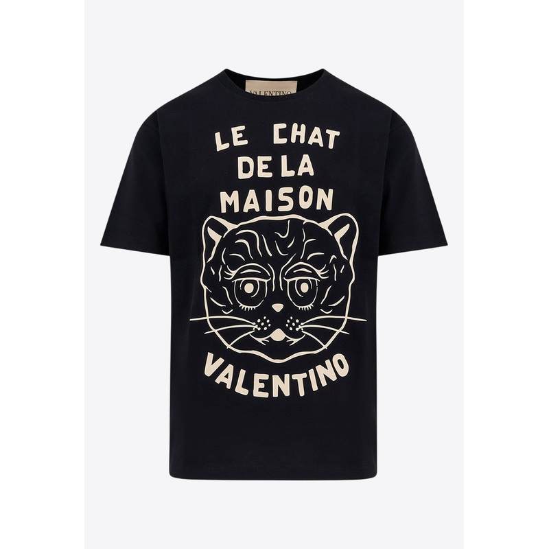 Chat De La Maison Printed T-shirt Black mrtwstd_S