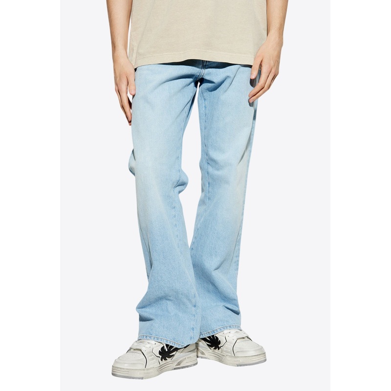 Diag Print Straight-Leg Jeans Blue mrtwbottoms_29