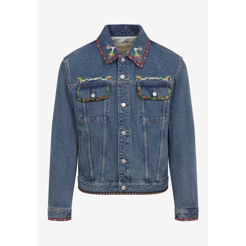 Embroidered Denim Jacket Blue mrtwit_IT 48