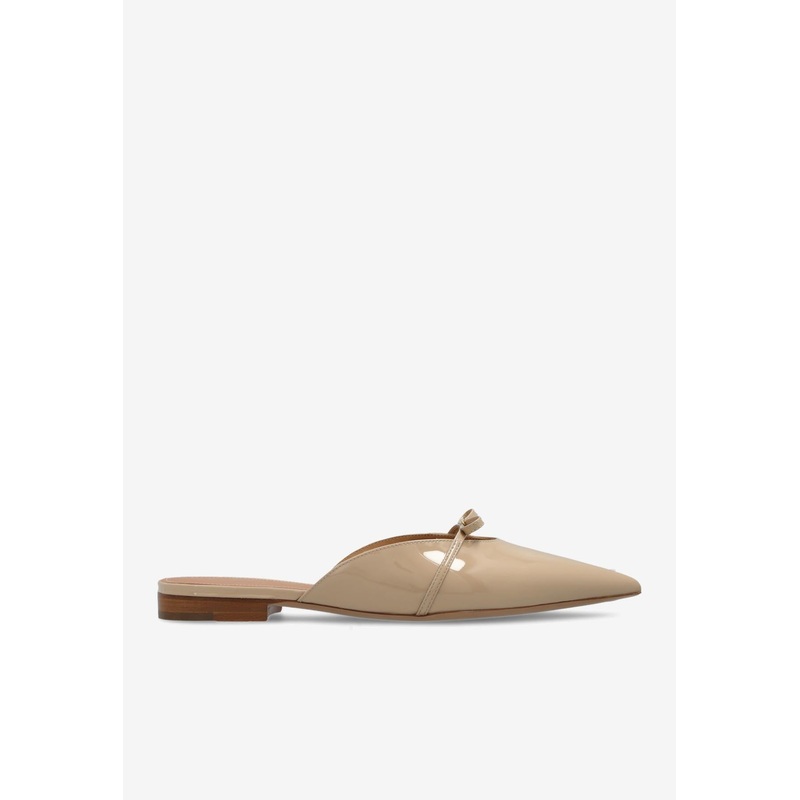 Giulye Patent Leather Flat Mules Nude wshoesus_US 5.5
